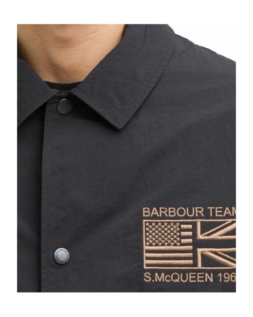 Barbour Black Long-Sleeved Snap-Button Casual Jacket for men