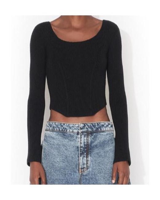 Alaïa Black Wool-Blend Corset