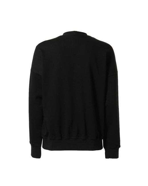 Rick Owens Black X Champion Logo Embroidered Crewneck Sweatshirt for men