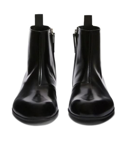Jil Sander Black Zip Ankle Boots for men