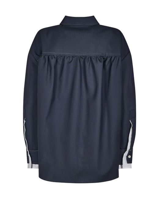 Marni Blue Cuvered Hem Layered Shirt