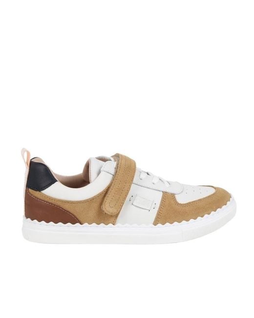 Chloé White Round-Head Sneakers