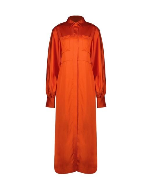 IRO Orange Ursana Long Shirt Dress