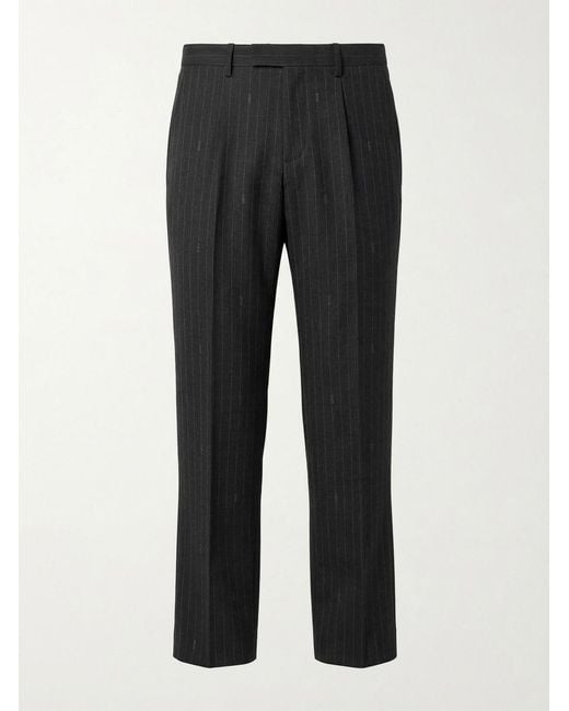 Gucci Black Pinstripe Wool Pants for men