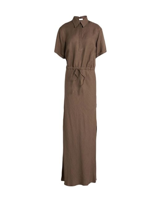 Brunello Cucinelli Brown Minimalist Solid-Color A-Line Skirt