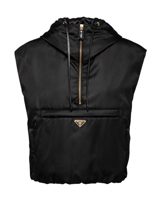 Prada Black Re-Nylon Half-Zip Gilet