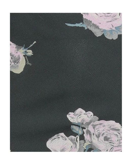 Ganni Black Flower Printed Waist-Cinching Dress