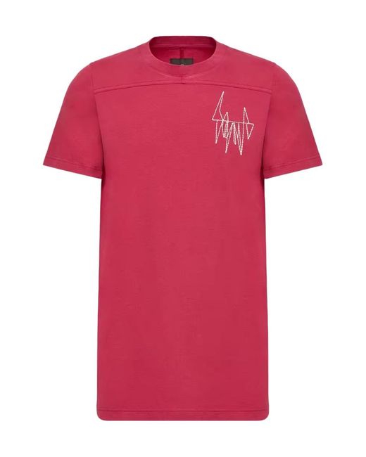 Moncler Pink Rick Owens Girder Cotton T-Shirt for men