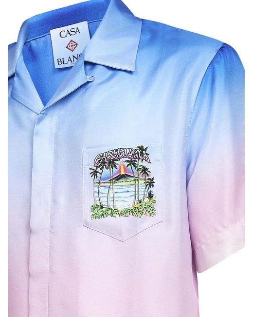 Casablanca Blue Short-Sleeved Shirt for men