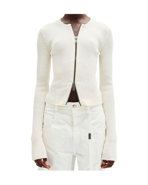 Ann Demeulemeester White Terna Zip-Up Cardigan