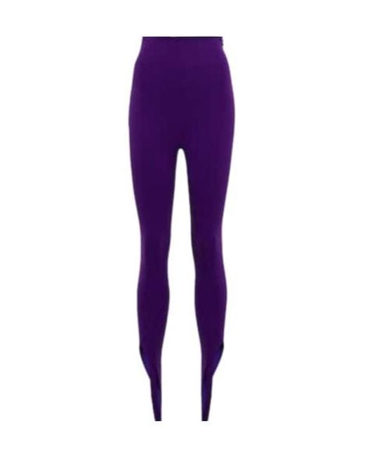 The Attico Purple High-Rise Stirrup Leggings
