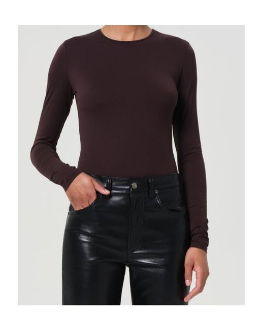 Agolde Purple Aura Long Sleeve Bodysuit