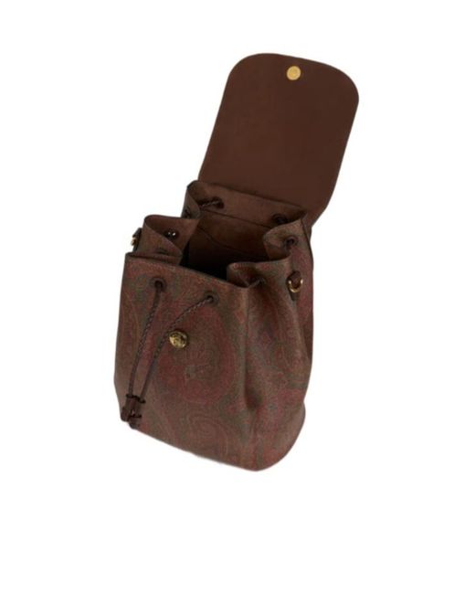 Etro Brown Structured Backpack