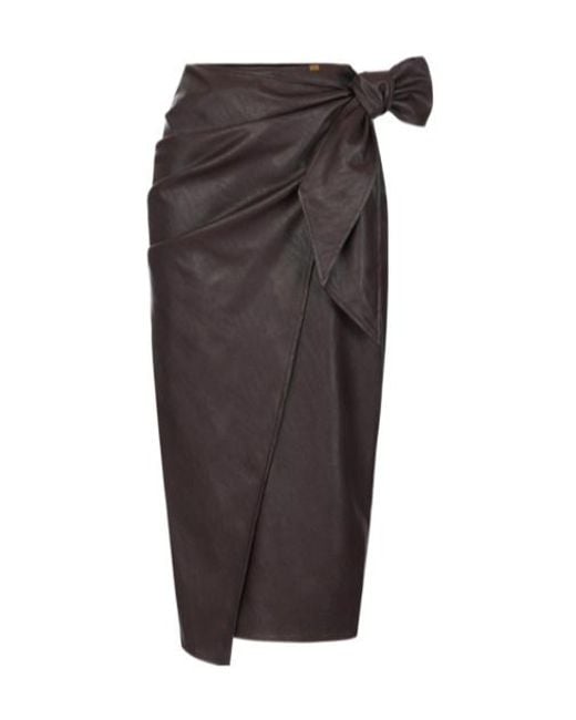 Elisabetta Franchi Brown Skirt With Sash Belt