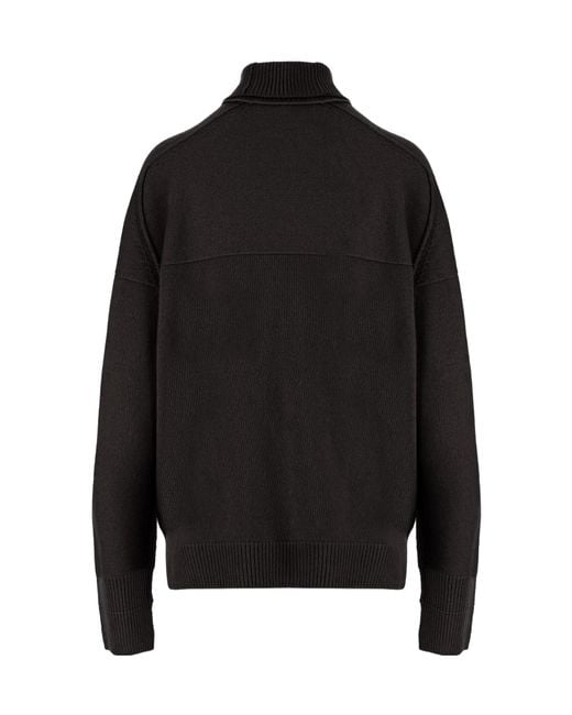 Carven Black Long-Sleeve High-Neck Sweater