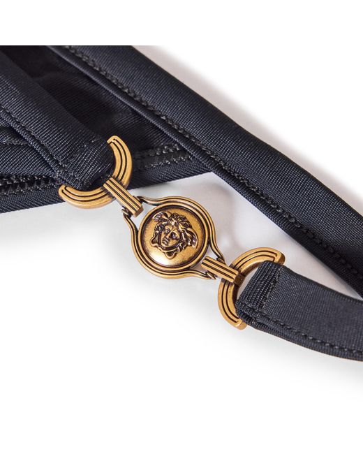 Versace Black Stylish Bikini Bottoms