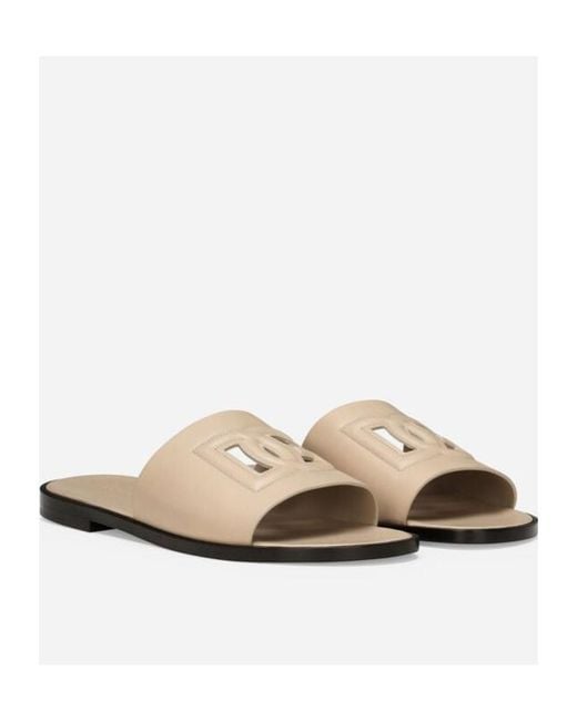Dolce & Gabbana White Dg Cut-Out Detailed Slides for men