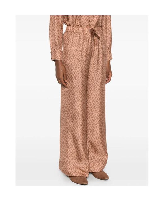 Herno Pink Drawstring Patterned Trousers