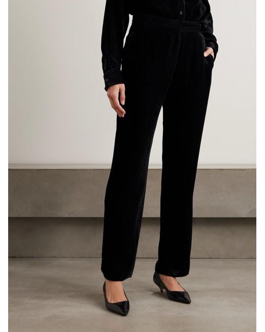 The Row Black Anker Straight Leg Casual Pants