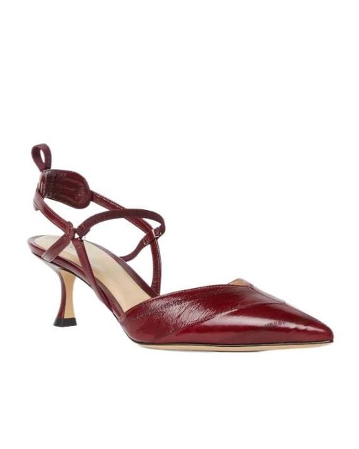 Fendi Brown Very Colibri Burgundy Hagfish Medium-Heeled Slingbacks