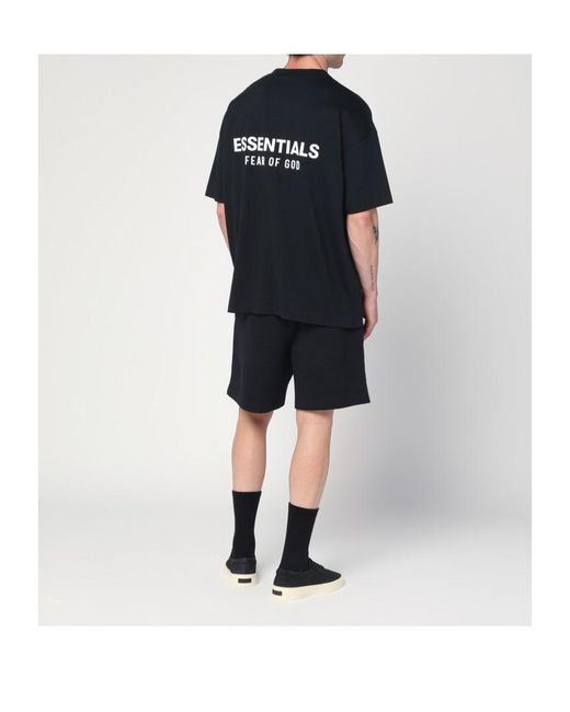 Fear Of God Black Cotton T-Shirt With Logo for men