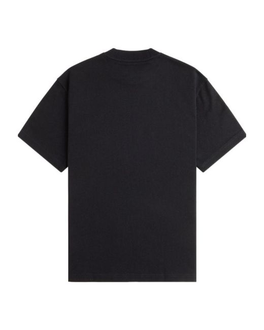 Fred Perry Black Small-Logo Cotton T-Shirt for men