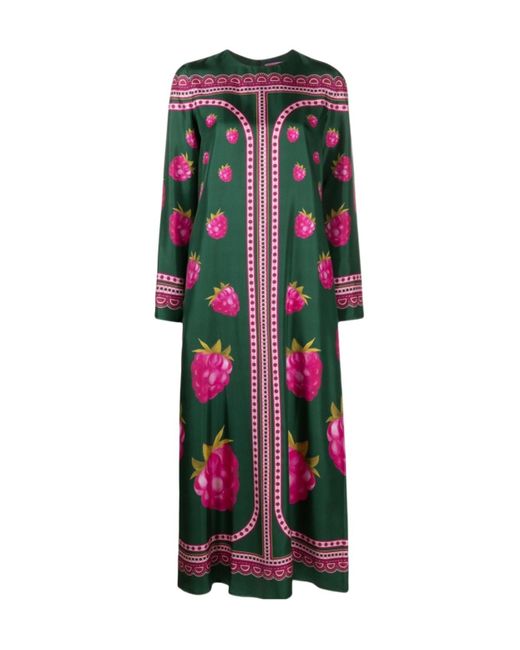 LaDoubleJ Black La Doublej Lampone Printed Long Sleeve Swing Dress