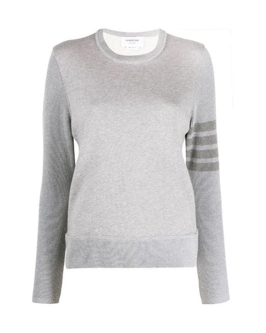 Thom Browne Gray Tonal 4-Bar Loopback Sweatshirt