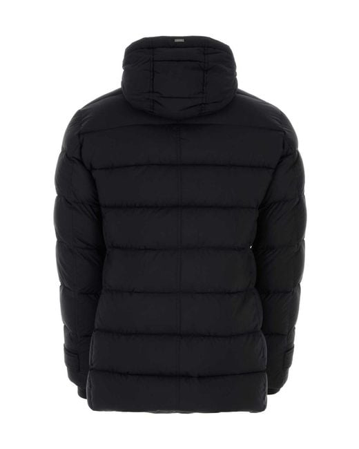 Herno Blue L'Eskimo High Neck Hooded Coat for men
