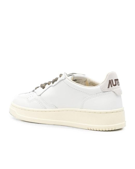 Autry White Medalist Low-Top Sneakers