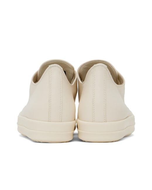 Rick Owens White Hollywood Low-Cut Casual Shoes for men
