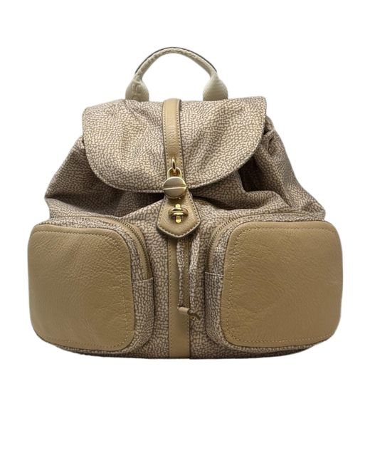 Borbonese Natural Printed Backpack