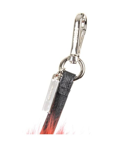 Fendi Red Eye Pattern Fox Fur Key Chain for men