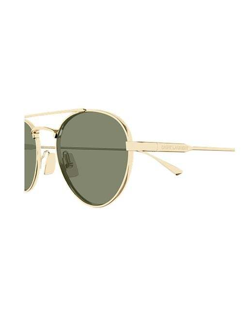Saint Laurent Green Eyewear Oval Frame Sunglasses
