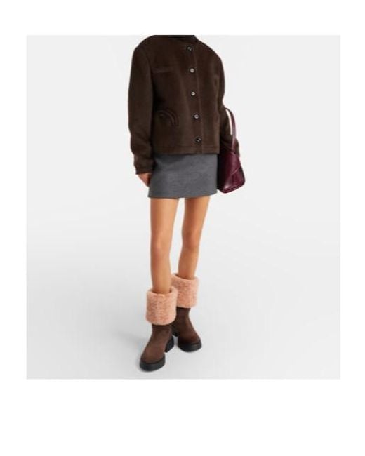 Ferragamo Multicolor Zaki Shearling-Lined Suede Knee-High Boots