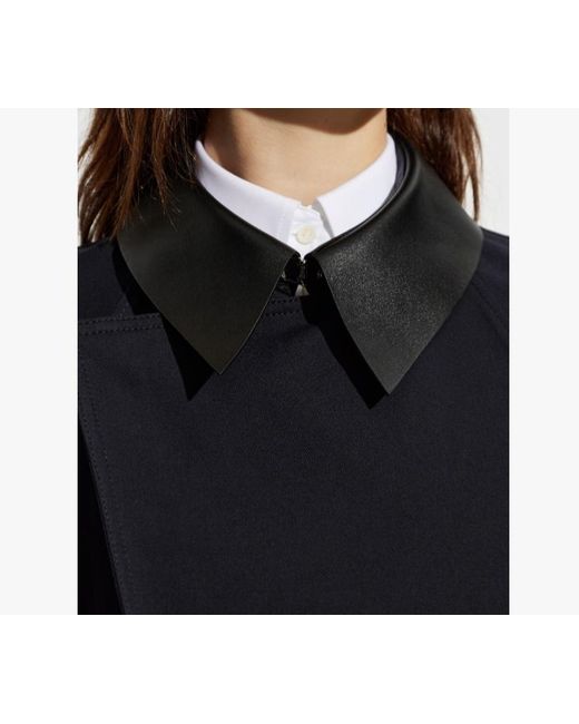 Givenchy Blue Contrast Collar Cropped Jacket