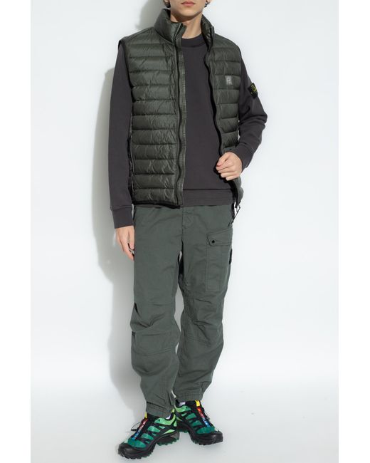 Stone Island Black Compass Patch Crewneck Sweatshirt for men