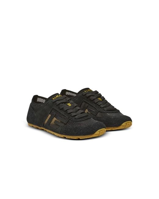 Balmain Black Racer 45 Lace-Up Sneakers