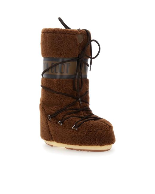 Moon Boot Brown Shearling Boots