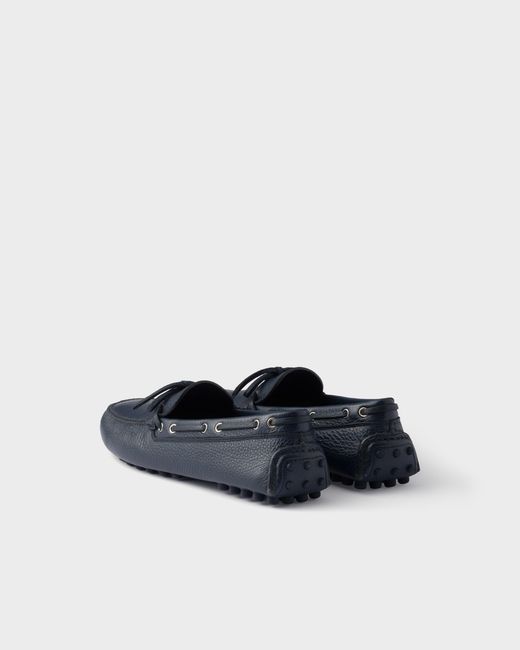 Prada Blue Leather Driving Shoe for men