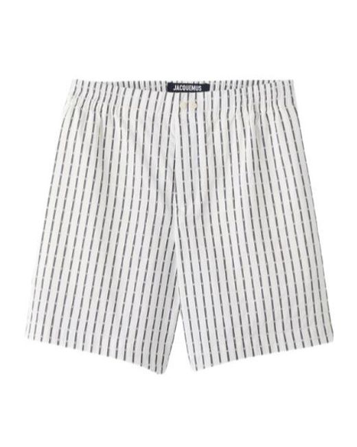 Jacquemus White Elastic Waist Shorts for men