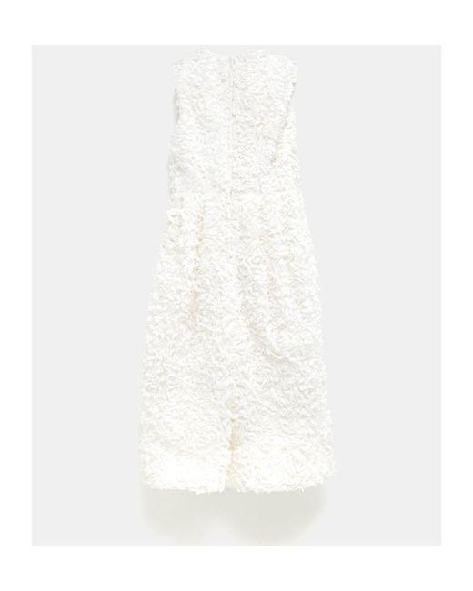 Comme des Garçons Floral-Appliqué Midi Dress in White | Lyst