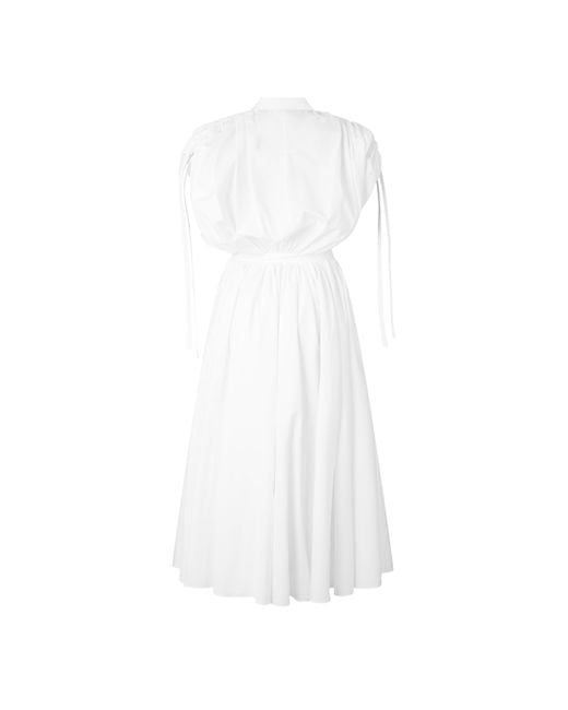 Givenchy White Long-Sleeve Midi Shirt Dres