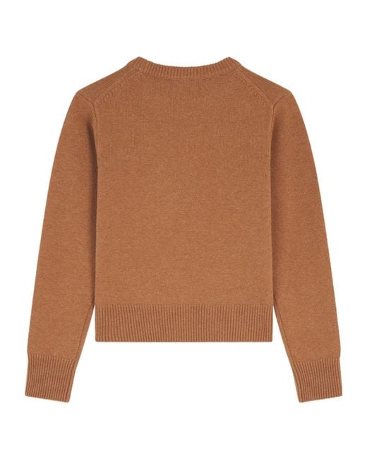 Maison Kitsuné Brown Maison Kitsuné Fox Head Intarsia Regular Jumper