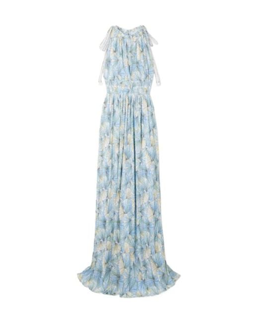 Veronica Beard Blue Yardley Printed Maxi Dress