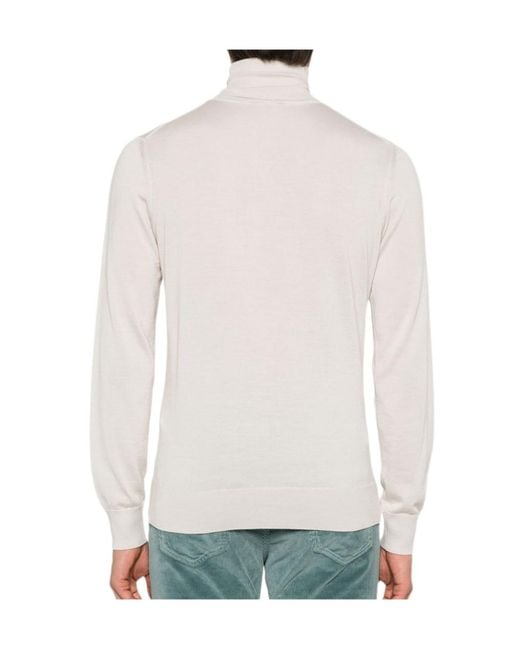 Brioni White Fine-Knit Sweater for men
