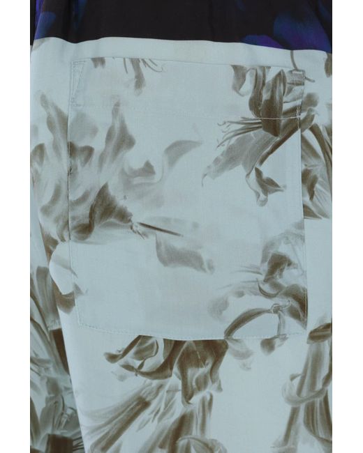 Dries Van Noten Blue Floral Printed Drawstring Shorts for men