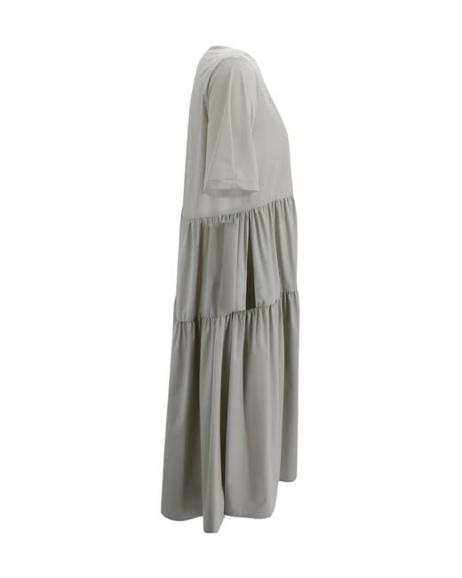 Herno Gray Dresses Polyamide