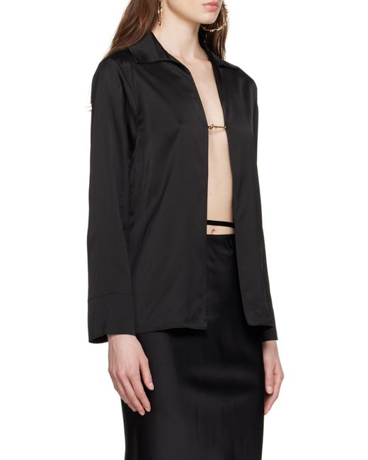 Jacquemus Blue Logo Plaque Long-Sleeve Shirt