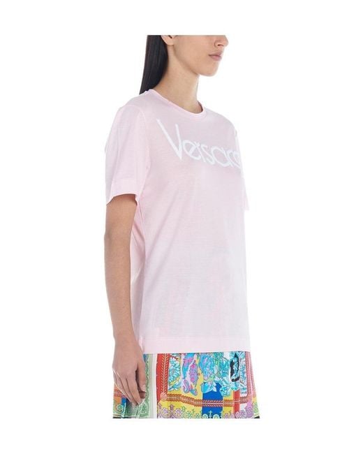 Versace Pink Logo Printed T-Shirt